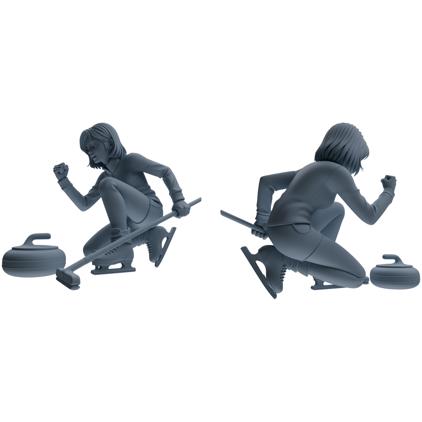 MRY-SFW LYTR793 Curling Figure Modern Model 4 pcs Miniature Car Diorama Figures Scene Props Accessories Resin