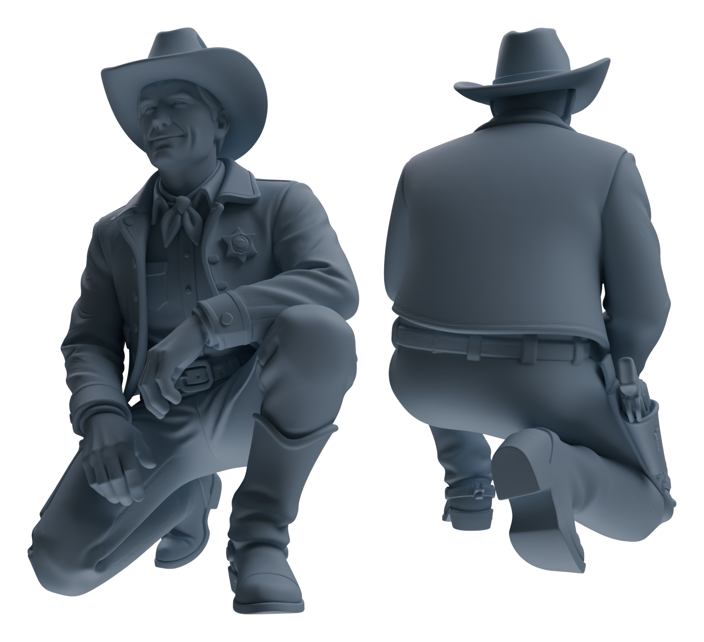 MRY-SFW LYTR918 Western Cowboy Sheriff Multi-pose Modern Model 4 pcs
