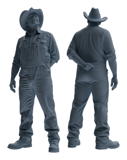 MRY-SFW LYTR917 Farm Worker Man Multi-pose Modern Model 4 pcs