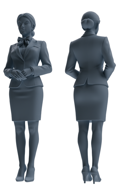 MRY-SFW LYTR861 Service Pose Professional Woman Figure Modern Model 4 pcs Miniature Car Diorama Figures Scene Props Accessories Resin