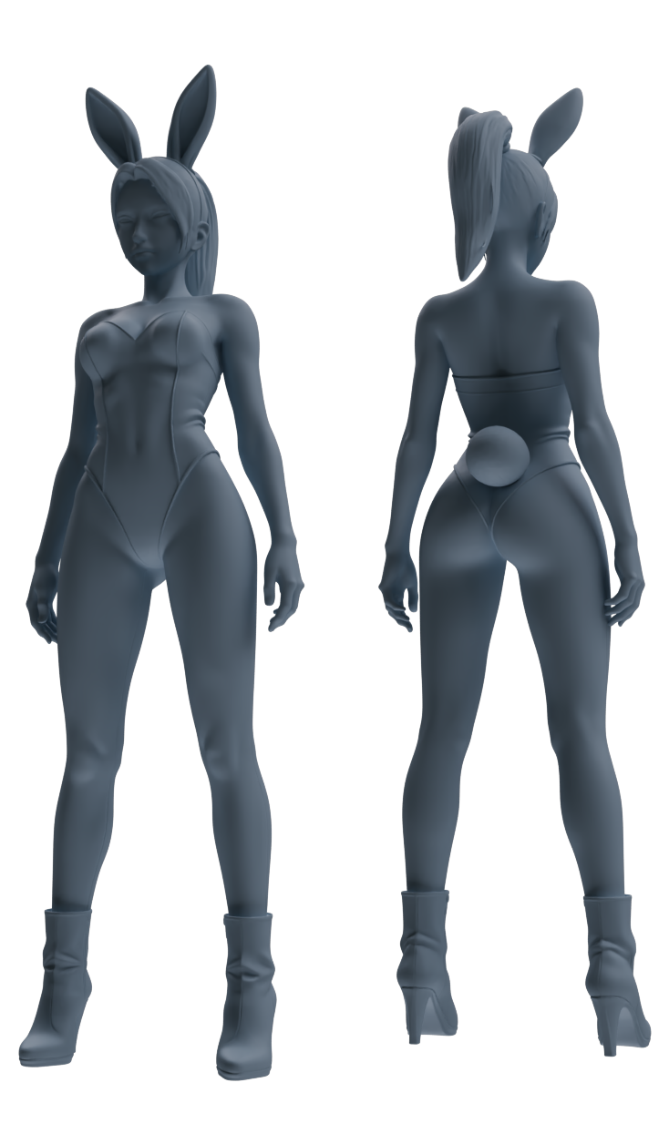 MRY-SFW LYTR887 Bunny Girl Figure Modern Model 4 pcs