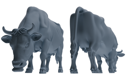 MRY-SFW LYTR837 Bullfight Pose Cattle Model 4 pcs Miniature Car Diorama Figures Scene Props Accessories Resin