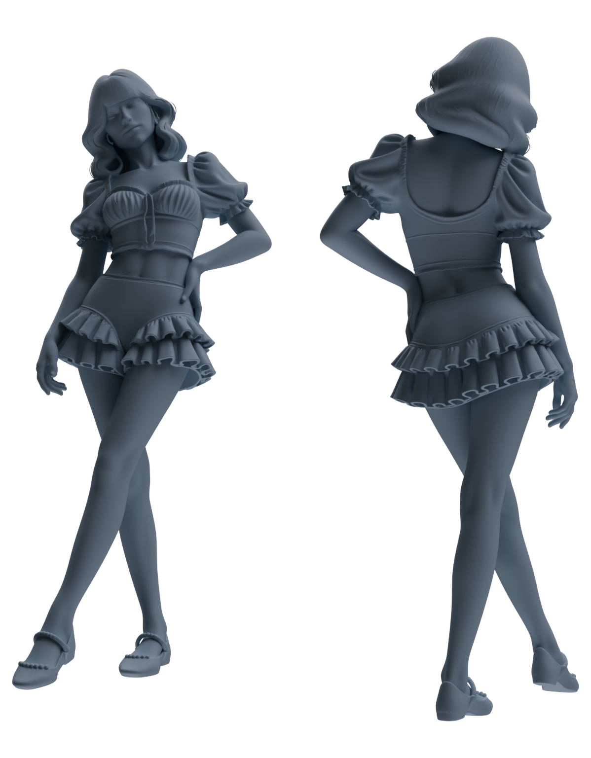 MRY-SFW LYTR853 Swimsuit Girl Figure Modern Model 4 pcs Miniature Car Diorama Figures Scene Props Accessories Resin