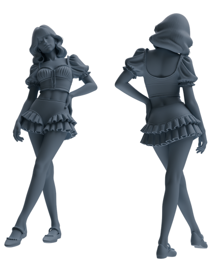 MRY-SFW LYTR853 Swimsuit Girl Figure Modern Model 4 pcs Miniature Car Diorama Figures Scene Props Accessories Resin