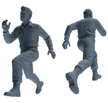 MRY-SFW SSTR187 Miniatures Soldier Model Kit Signal Command Soldier Pose Modern Model 4 pcs