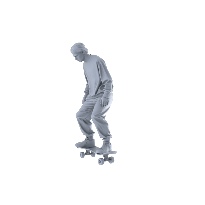 MRY-SFW LYTR553 Modern Street Skateboarders Pose Group of 6 Miniature Car Diorama Figures Scene Props Accessories Resin