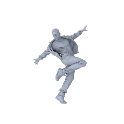 MRY-SFW LYTR554 Modern Street Hip-hop Dancers Pose Group of 5 Miniature Car Diorama Figures Scene Props Accessories Resin