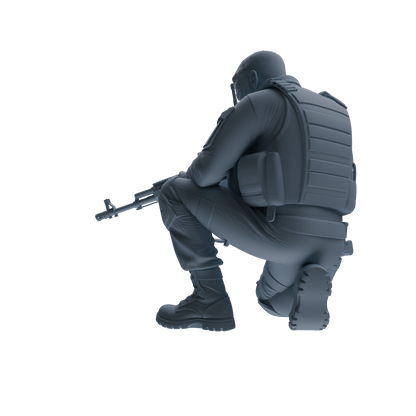 MRY-SFW SSTR181 Miniatures Soldier Model Kit Combat Soldier Pose Modern Model 6 pcs