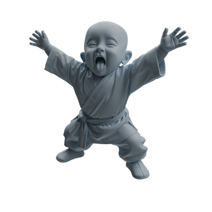MRY-SFW LYTR1073 Cute Expression Little Monk Character Modern Model 3 pcs