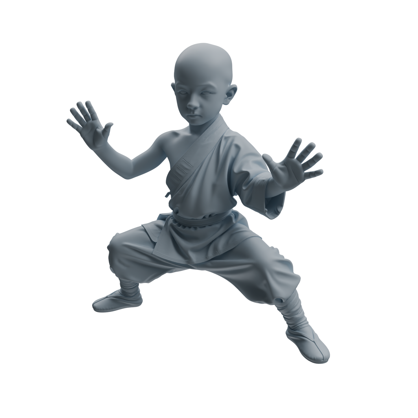 MRY-SFW LYTR1079 Kung Fu Pose Little Monk Character Modern Model 3 pcs