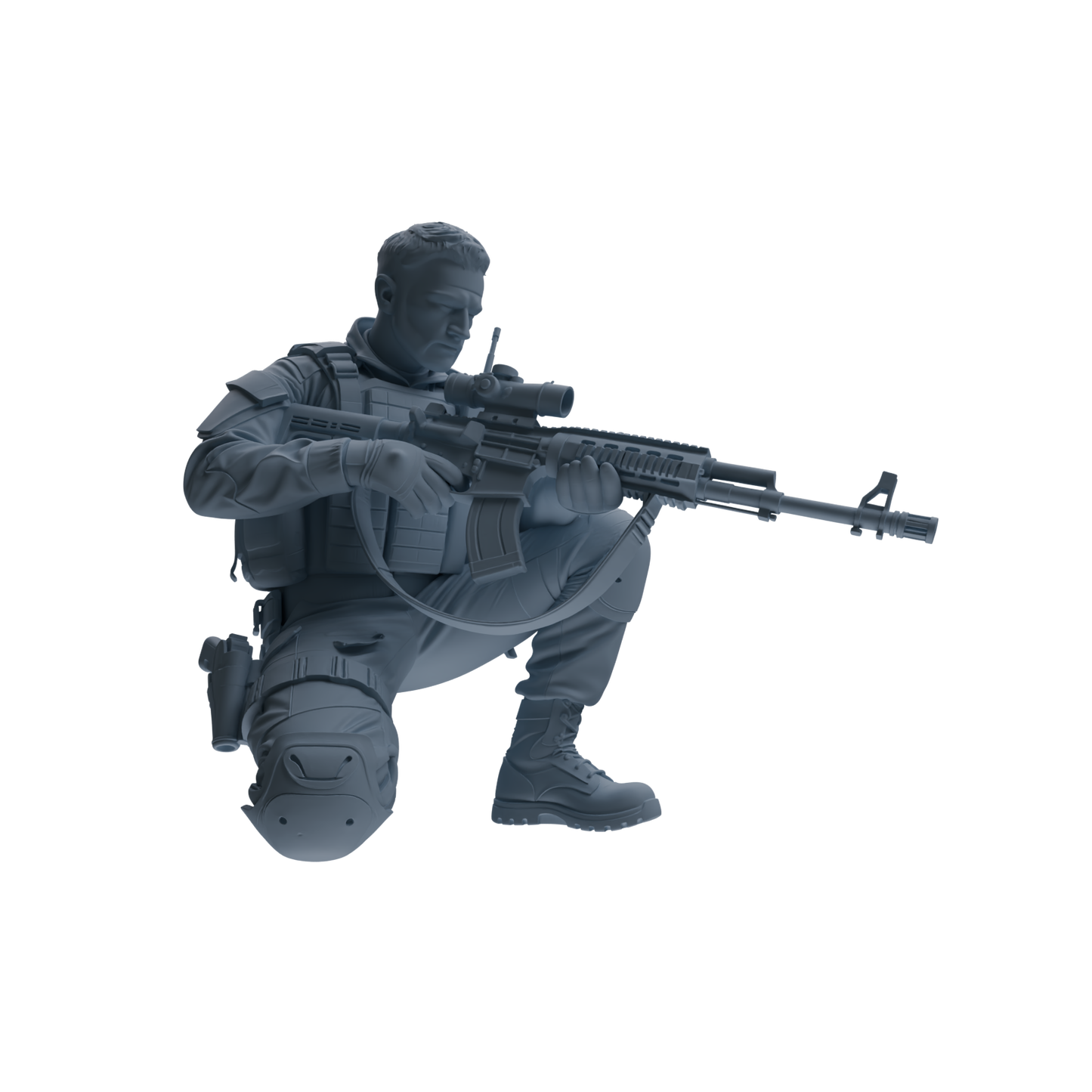 MRY-SFW SSTR181 Miniatures Soldier Model Kit Combat Soldier Pose Modern Model 6 pcs