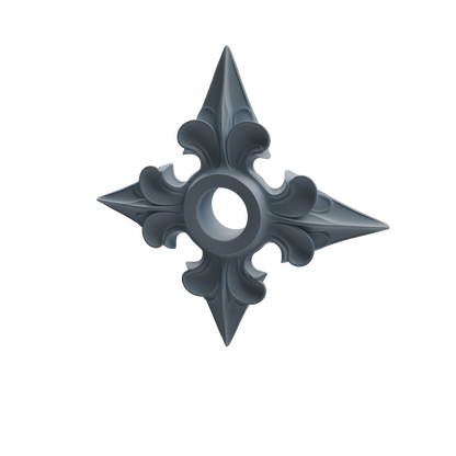 MRY-SFW LYGS453 Dragon Musket, Engraved Axe & Floral Shuriken Modern Model 4 pcs