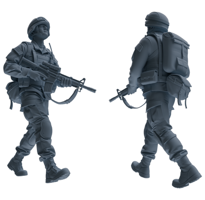 MRY-SFW SSTR199 Multi-Functional Combat Soldier Pose Modern Model 6 pcs