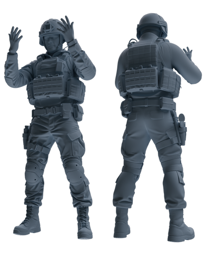 MRY-SFW SSTR205 Miniatures Soldier Model Kit Multi-Pose Modern & WWII Soldier Model 6 pcs