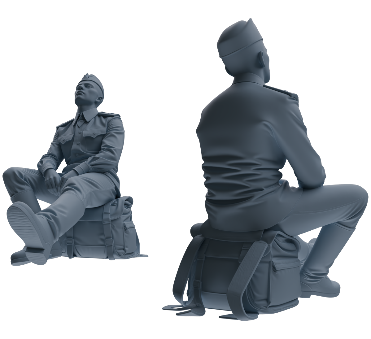 MRY-SFW LYGR734 WWII Soviet Army War Scene Seven-Person Rest Group