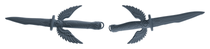 MRY-SFW LYGS398 Wing Shaped Dagger Weapon Modern Model 5 pcs