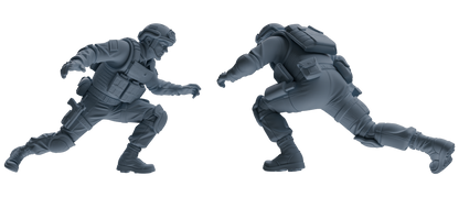 MRY-SFW SSTR207 Miniatures Soldier Model Kit Multi-Pose Combat Soldier Modern Model 6 pcs
