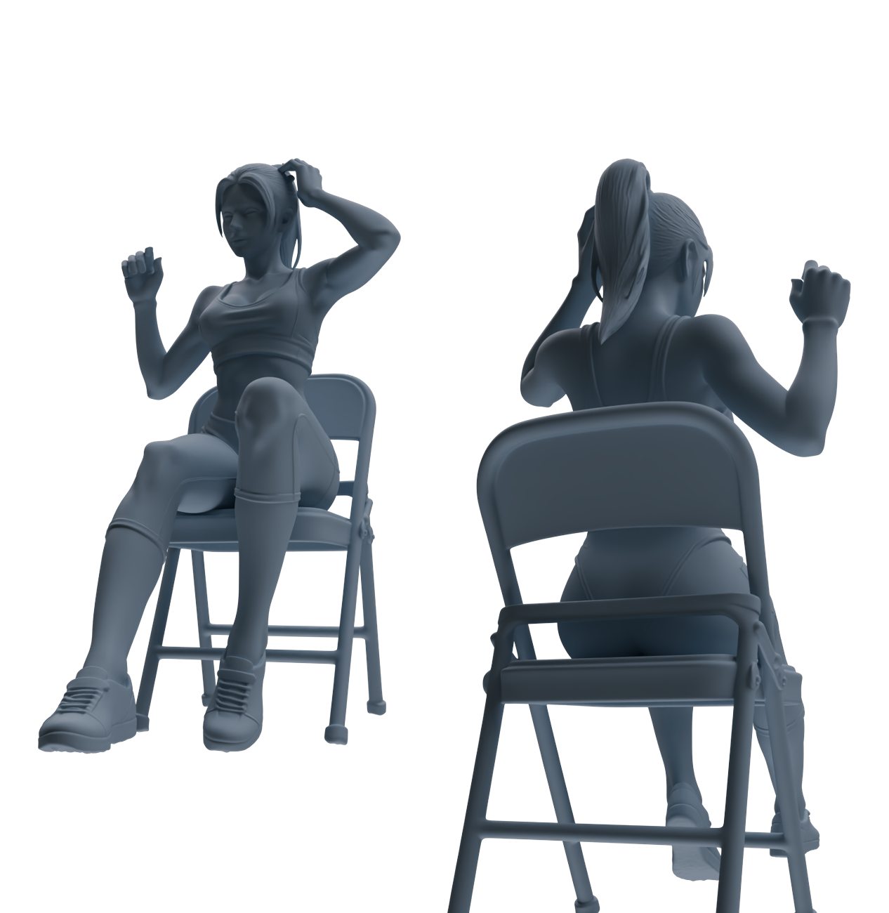 MRY-SFW LYTR832 Resting Female Athlete Figure Modern Model 6 pcs Miniature Car Diorama Figures Scene Props Accessories Resin