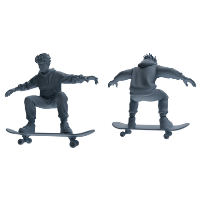 MRY-SFW LYTR800 Skateboard Figure Modern Model 5 pcs Miniature Car Diorama Figures Scene Props Accessories Resin