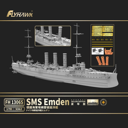 Flyhawk FH1306S 1/700 German Navy Cruiser SMS Emedn Model Ki – LCD 3D printed resin model kit, image 5