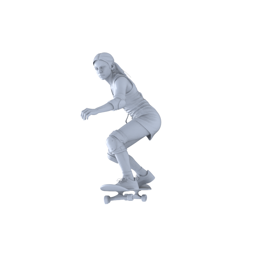 MRY-SFW LYTR553 Modern Street Skateboarders Pose Group of 6 Miniature Car Diorama Figures Scene Props Accessories Resin