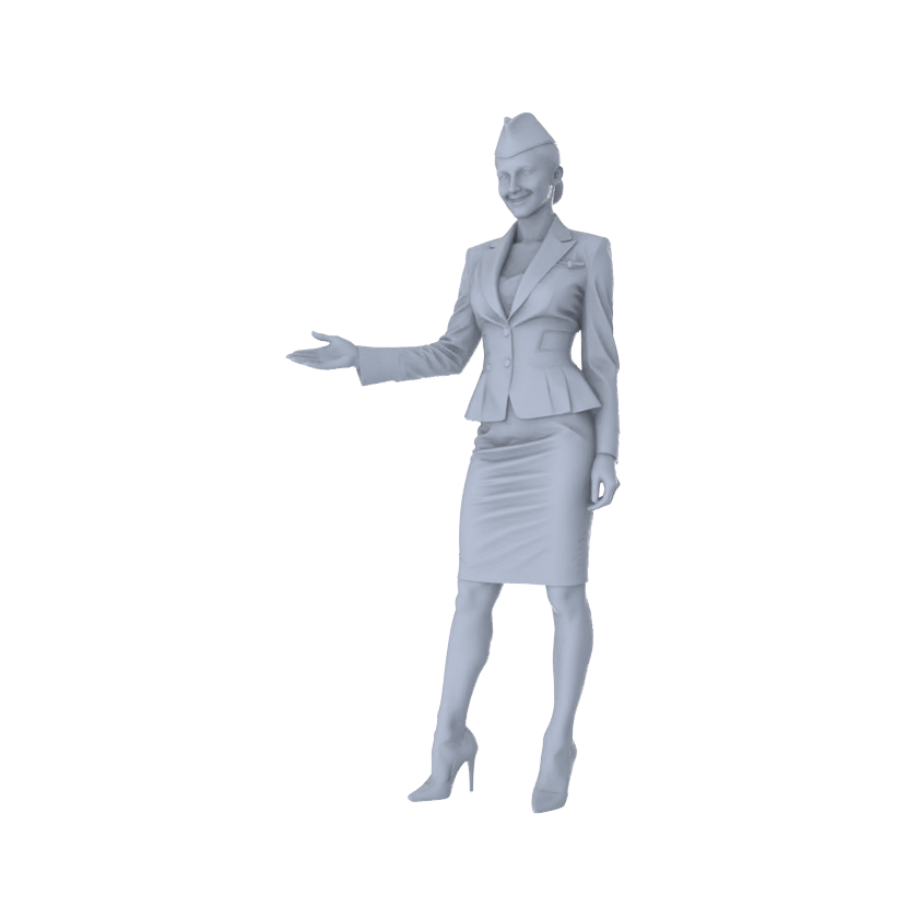 MRY-SFW LYTR555 Modern Flight Attendants Pose Group of 6 Miniature Car Diorama Figures Scene Props Accessories Resin