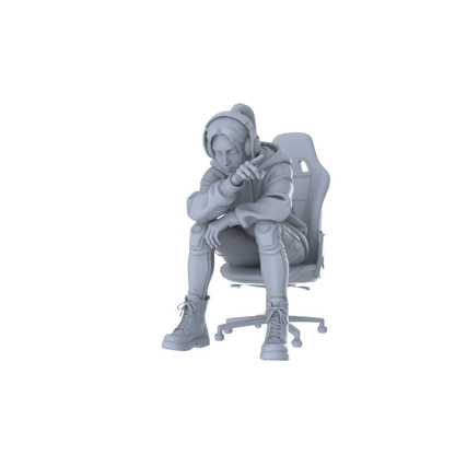 MRY-SFW LYTR551 Modern E-sports Trendy Girls Pose Group of 6 Miniature Car Diorama Figures Scene Props Accessories Resin