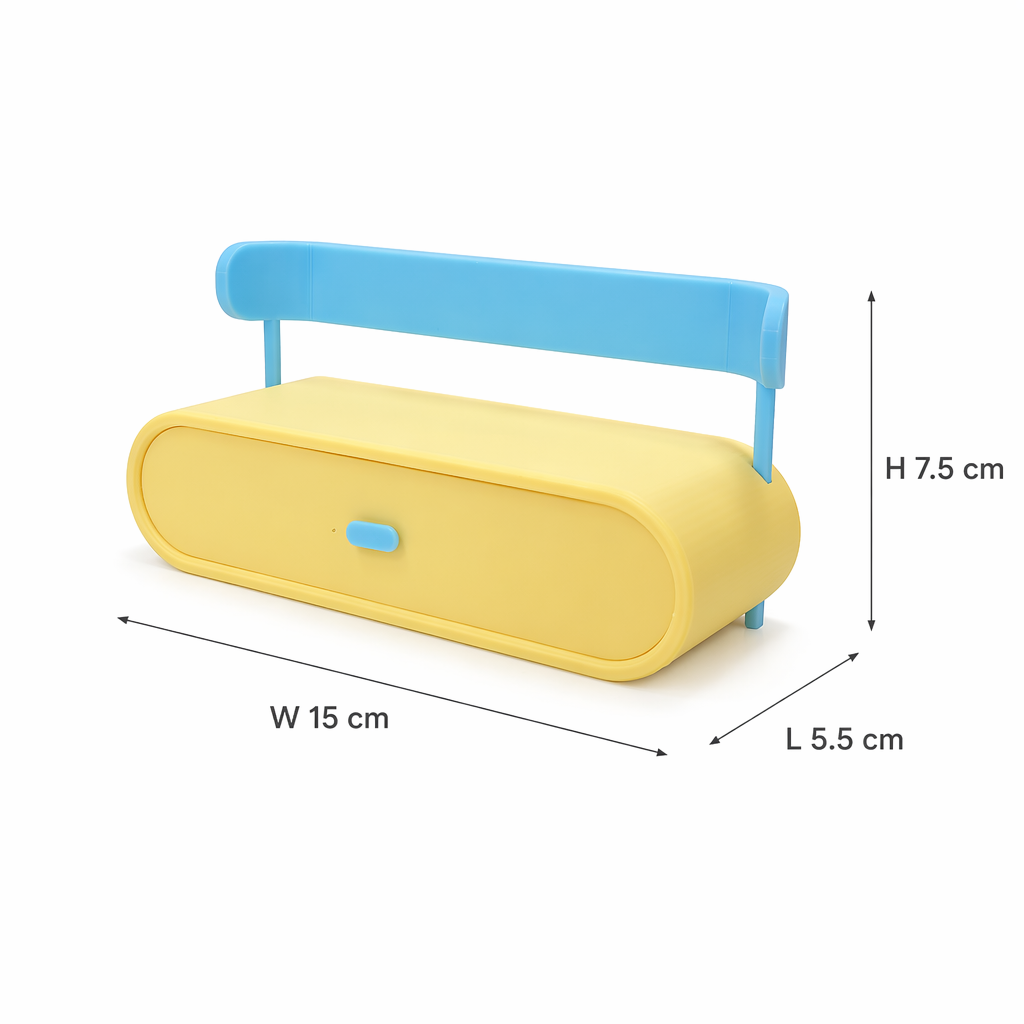 RHF541 Macaron blue and yellow color-blocked curved furniture set Macaron-colored dollhouse furniture, playful blue and yellow contrast dollhouse set, creamy-style mini furniture, dollhouse miniature scene furniture