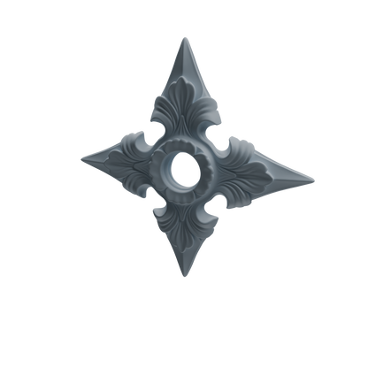 MRY-SFW LYGS451 Dragon Pattern Crossbow & Leaf Pattern Shuriken Modern Model 4 pcs
