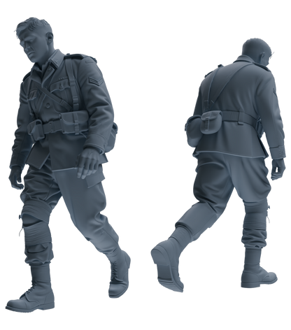 MRY-SFW SSTR181 Miniatures Soldier Model Kit Combat Soldier Pose Modern Model 6 pcs