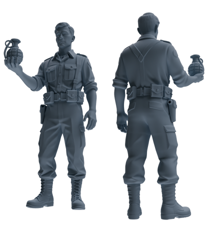 MRY-SFW SSTR175 Miniatures Soldier Model Kit Combat Soldier Pose Modern Model 6 pcs