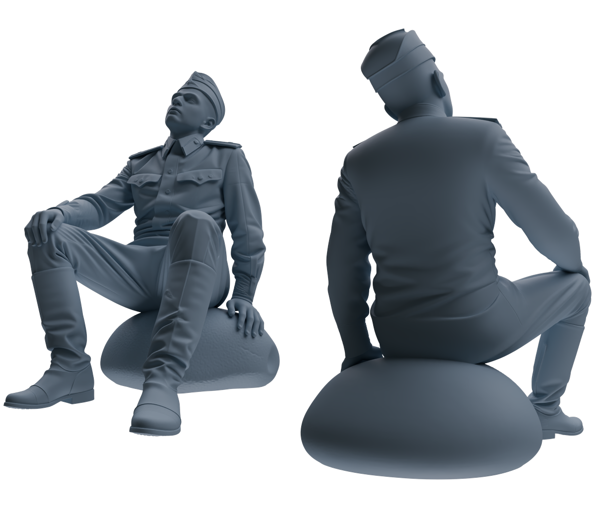 MRY-SFW LYGR729 WWII Soviet Army War Scene Six-Person Conversation Group
