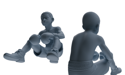 MRY-SFW LYTR831 Child Boxer Figure Modern Model 6 pcs Miniature Car Diorama Figures Scene Props Accessories Resin
