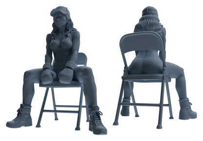 MRY-SFW LYTR828 Female Boxer Figure Modern Model 6 pcs Miniature Car Diorama Figures Scene Props Accessories Resin