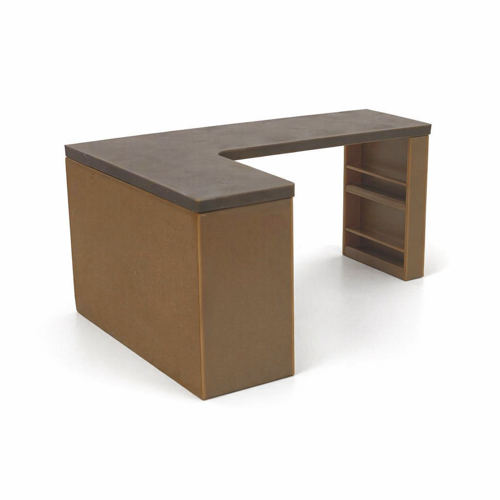 RHF0470G Modern Log-Style Computer Desk Modern miniature furniture set study and living room dollhouse accessories miniature wood-colored furniture
