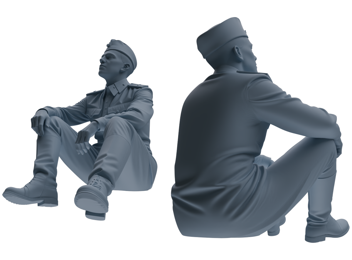 MRY-SFW LYGR734 WWII Soviet Army War Scene Seven-Person Rest Group