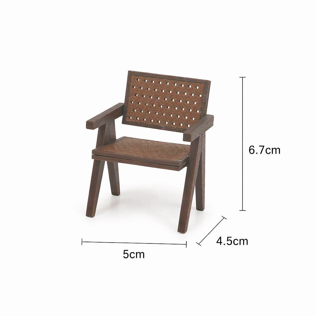 RHF0470H Modern Log-Style Lounge Chair Modern miniature furniture set study and living room dollhouse accessories miniature wood-colored furniture miniature