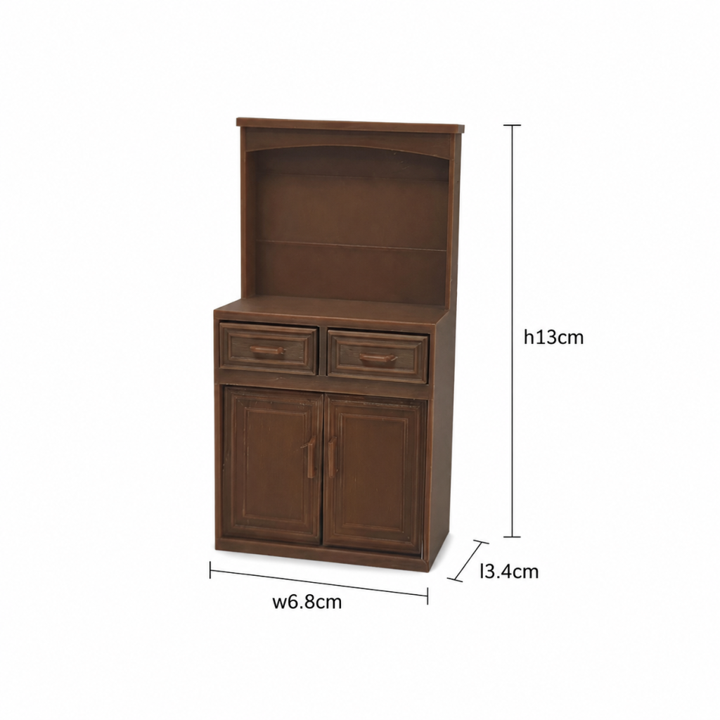 RHF0452H Mid-Century Modern Two-Drawer Entryway Console Desktop Ornament Creative DIY Hut Furniture Dollhouse Accessories House Model Accessories Miniature Home Mini Model Dollhouse Accessories