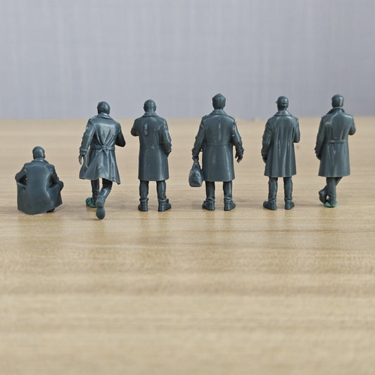 MRY-SFW LYTR608 Modern Urban Trench Coat Style Youth Male Multi-Pose Six-Person Set Miniature Car Diorama Figures Scene Props Accessories Resin