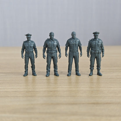 MRY-SFW LYTR367  Police Officers 4-Pack, Ideal, Tabletop Games Painting Miniature Car Diorama Figures Scene Props Accessories Resin