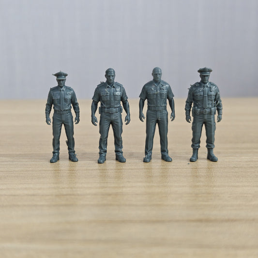 MRY-SFW LYTR367  Police Officers 4-Pack, Ideal, Tabletop Games Painting Miniature Car Diorama Figures Scene Props Accessories Resin