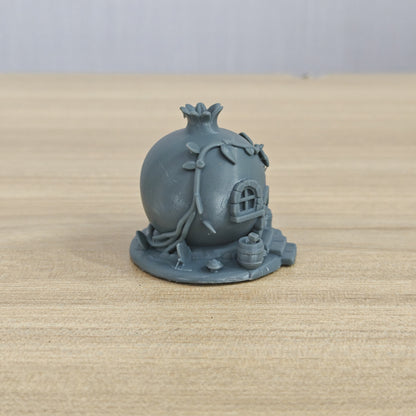 3D Printed Miniature Pomegranate House Scene - Whimsical Fantasy Diorama Decor for Model Display MRY-SFW LYTS177