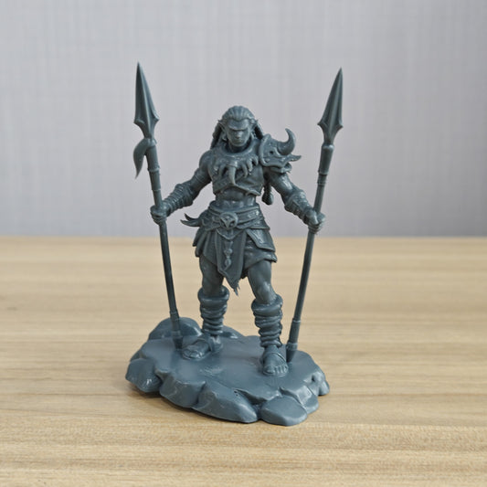 MRY-SFW LYTR1343 Tribe Elf Spearman Fantasy Warrior 3D Printed Figure Model