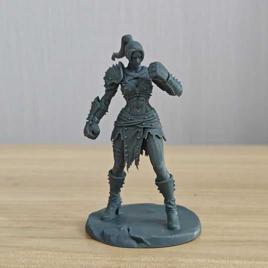 MRY-SFW LYTR1368 Rock Pattern Fist Armor Female Warrior Fantasy Warrior 3D Printed Figure Model