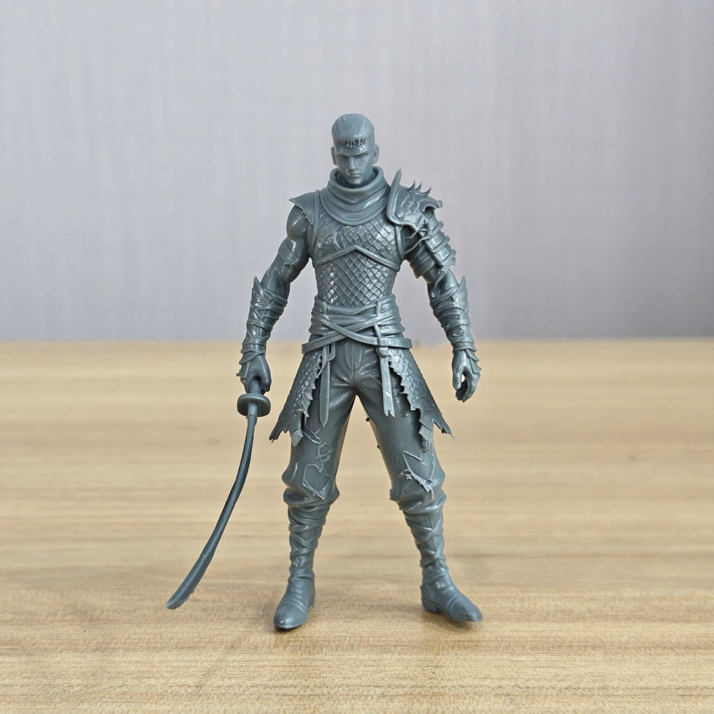 MRY-SFW LYTR1348 Black Blade Samurai Fantasy Warrior 3D Printed Figure Model