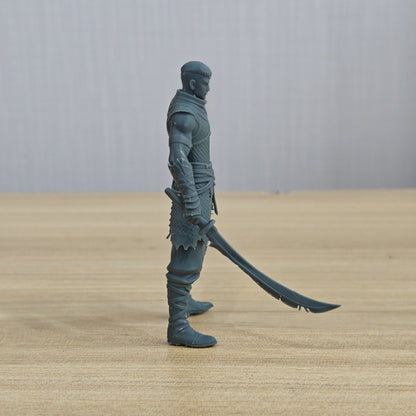 MRY-SFW LYTR1348 Black Blade Samurai Fantasy Warrior 3D Printed Figure Model