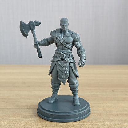 MRY-SFW LYTR1370 Battle Axe Fantasy Male Warrior 3D Printed Figure Model