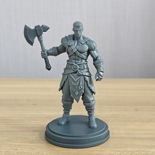 MRY-SFW LYTR1370 Battle Axe Fantasy Male Warrior 3D Printed Figure Model