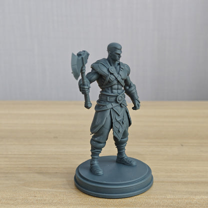 MRY-SFW LYTR1370 Battle Axe Fantasy Male Warrior 3D Printed Figure Model
