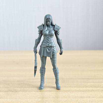 MRY-SFW LYTR1371 Battle Axe Fantasy Female Warrior 3D Printe – LCD 3D printed resin model kit, image 1